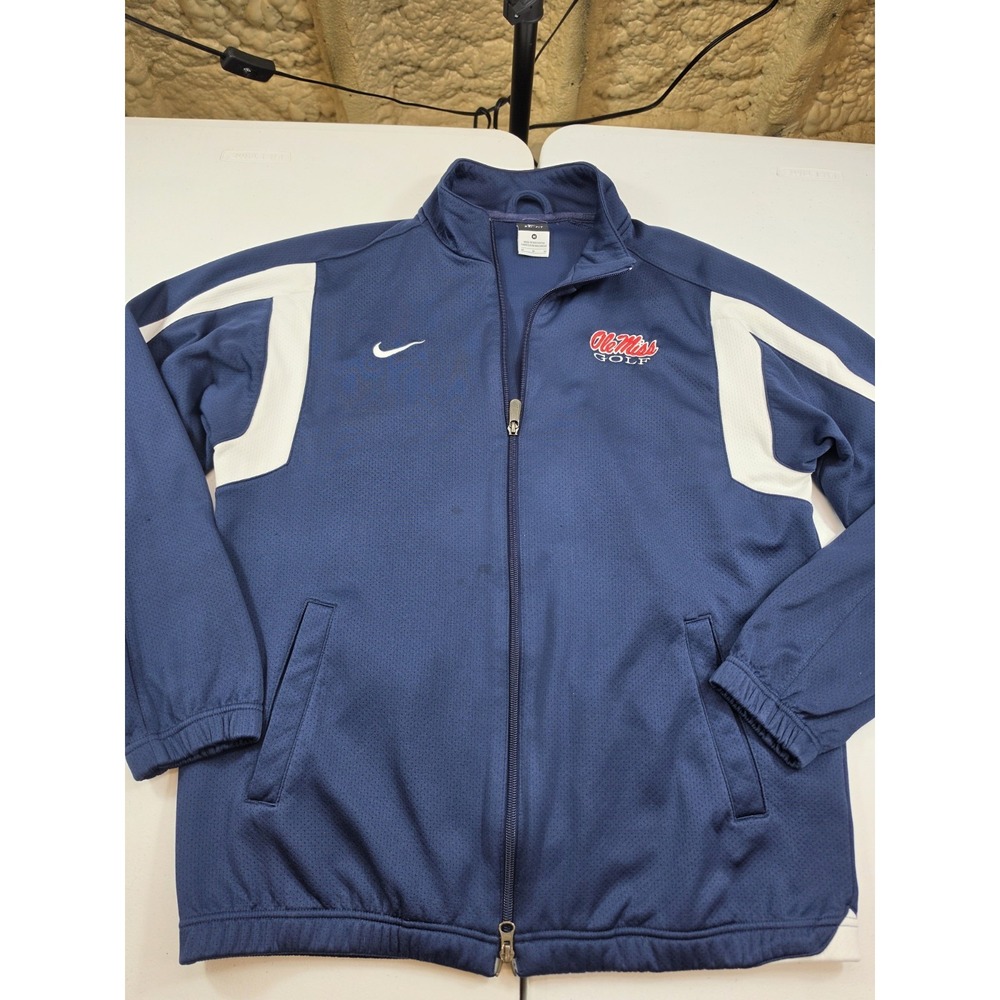Nike Ole Miss Rebels Golf Mesh Jacket Mens Medium Blue NCAA Full Zip